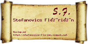 Stefanovics Flórián névjegykártya